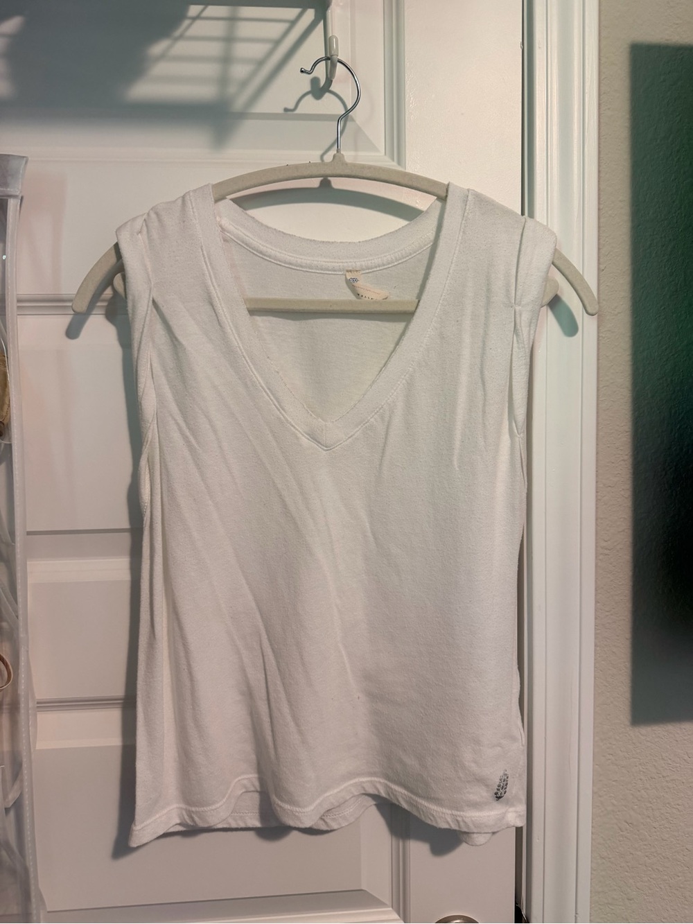 FP Movement by Free People White V-Neck Tank Top
